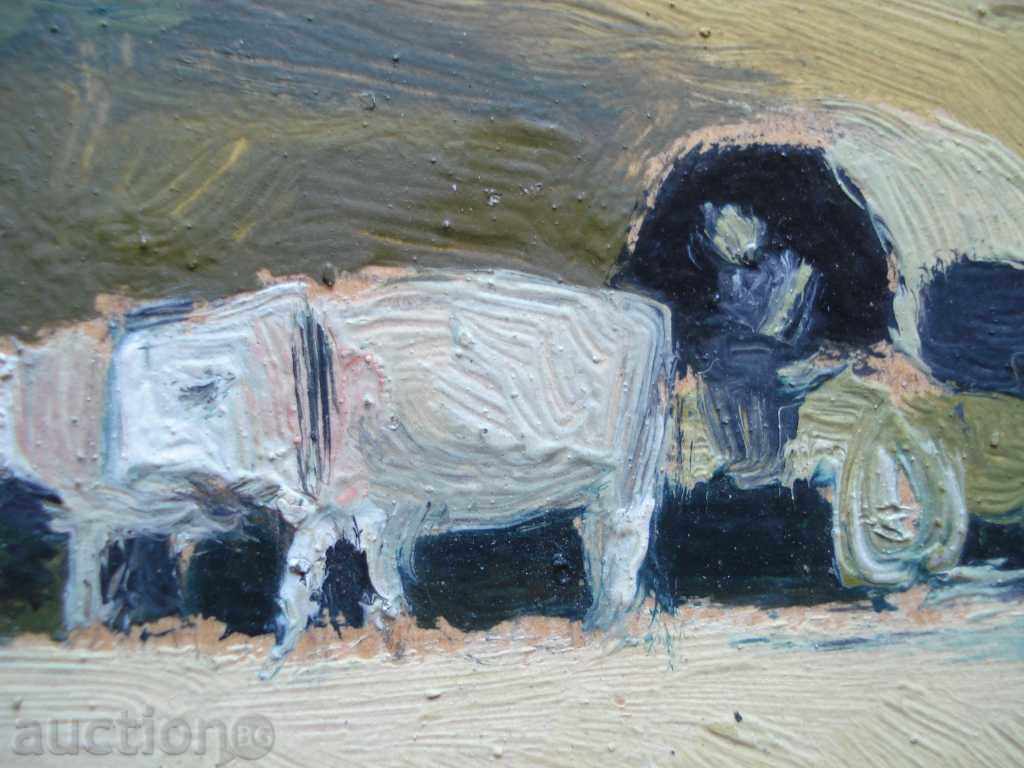 1065 Unknown author landscape cart oil oxen oxen. 25cm. with price 20.00 BGN | € 10.23 1065 Unknown author landscape cart oil oxen oxen. 25cm. with price 20.00 BGN | € 10.23