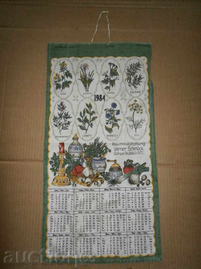 Πετσέτες ημερολόγιο GDR 1984