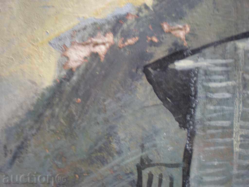 Auction painting, oil on cardboard. Auction painting, oil on cardboard.