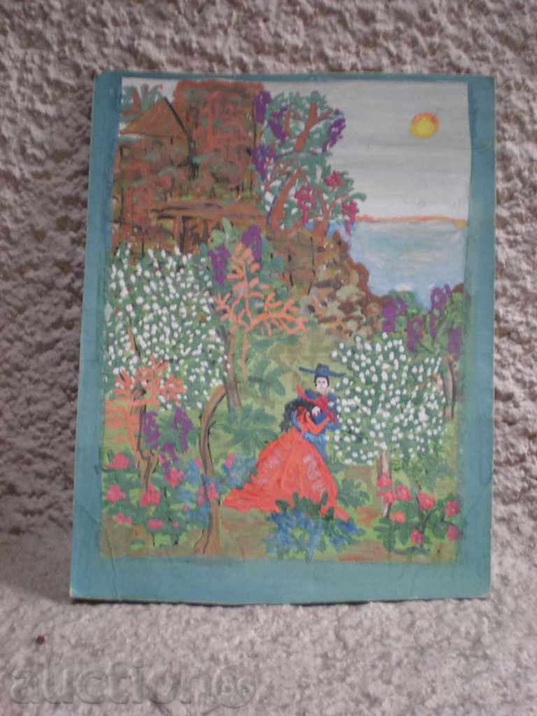 картина,масло на картон.