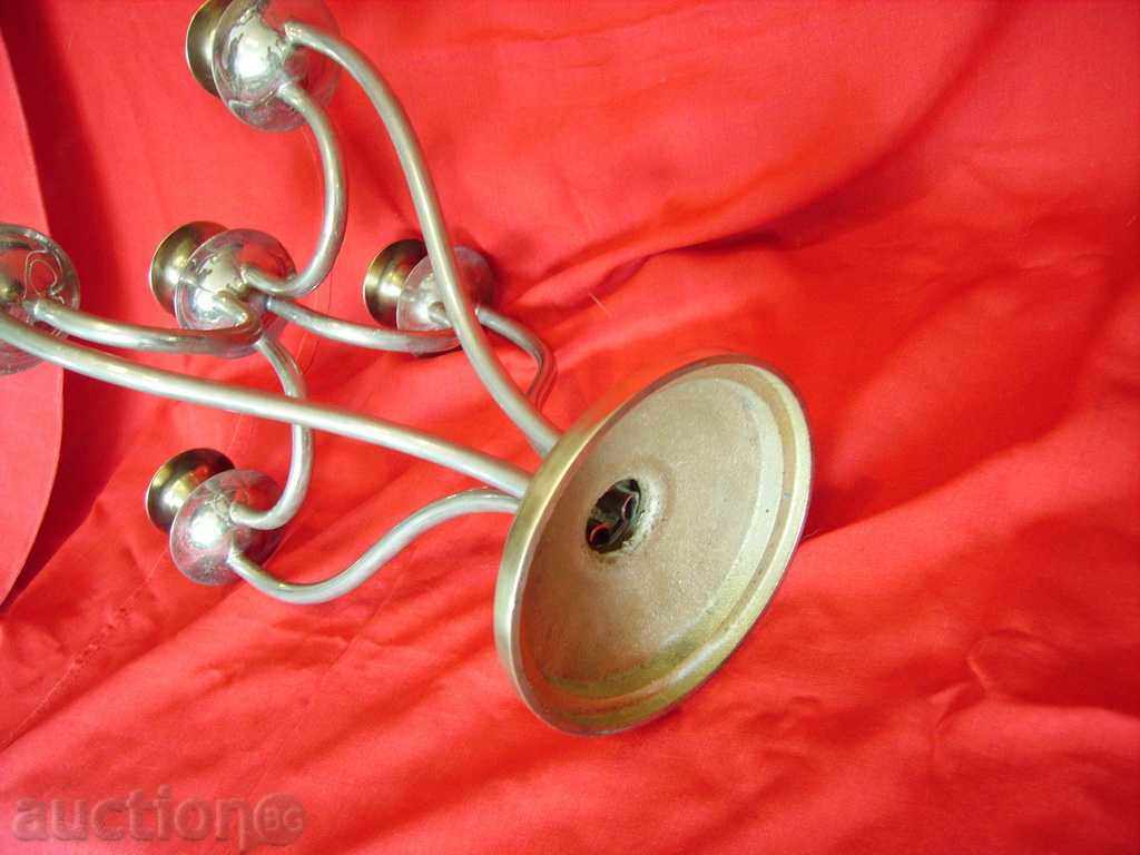 Stylish heavy massive brass and silvering candlestick - 7 Stylish heavy massive brass and silvering candlestick - 7