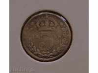 1898-3 pence (UK) Victoria, argint