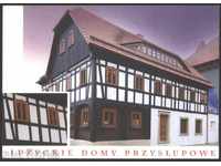 Postcard Lusatia Wooden houses from Poland
