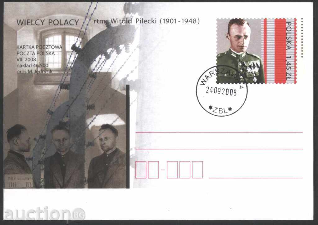 Пощенска картичка Витолд Пилецки  2008  от Полша