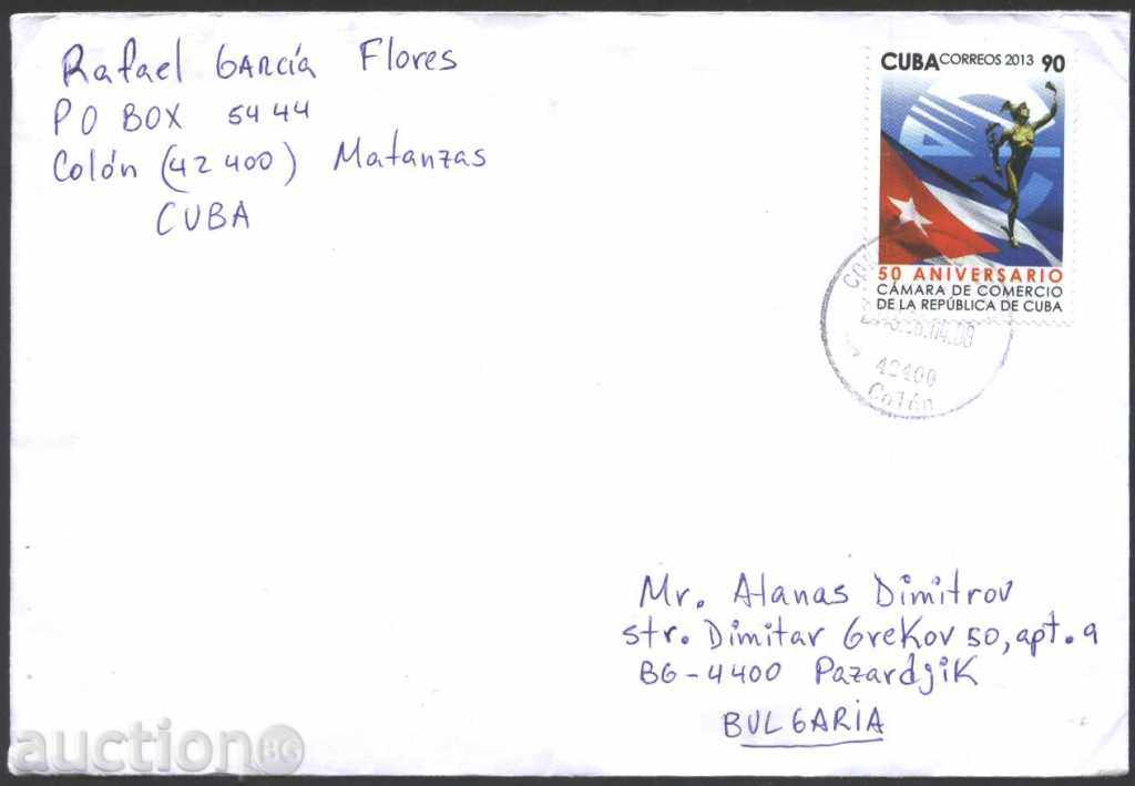 Traveled envelope with the Trade Chamber 2013 brand from Cuba