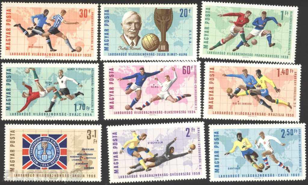 Чисти марки СП Футбол  1966  от Унгария
