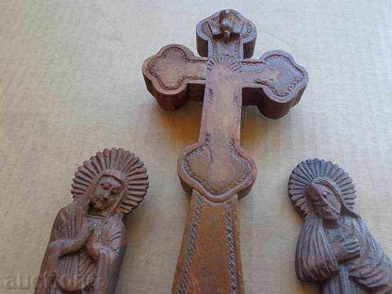 Licitație Triptic Vechea cruce din lemn, Isus lumânare, pictograma lumânare