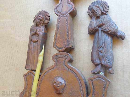 Triptic Vechea cruce din lemn, Isus lumânare, pictograma lumânare - 5