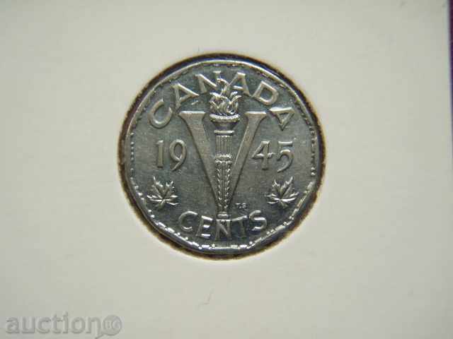 5 Cents 1945 Καναδάς - XF/AU