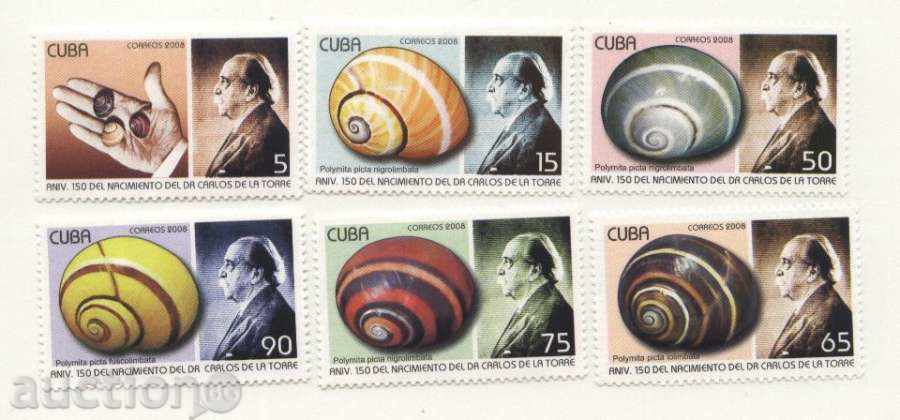 Чисти марки Раковини 2008 Куба