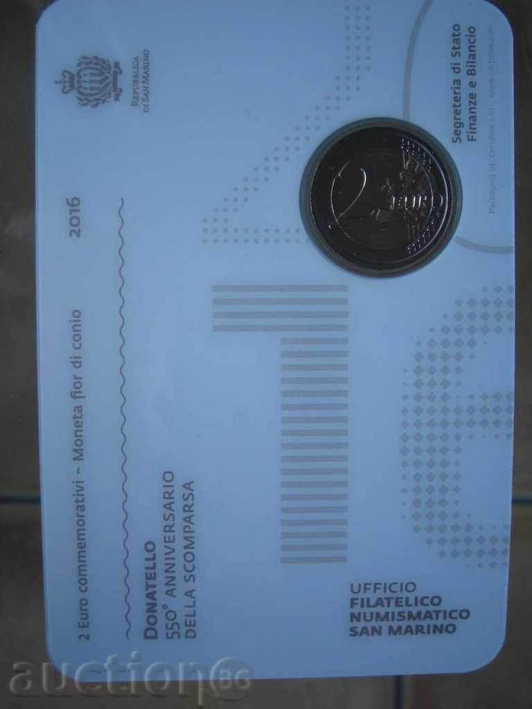 Доставка на 2 Euro 2016 San Marino "Donatello" /2/ Сан Марино Unc 2 евро Доставка на 2 Euro 2016 San Marino "Donatello" /2/ Сан Марино Unc 2 евро