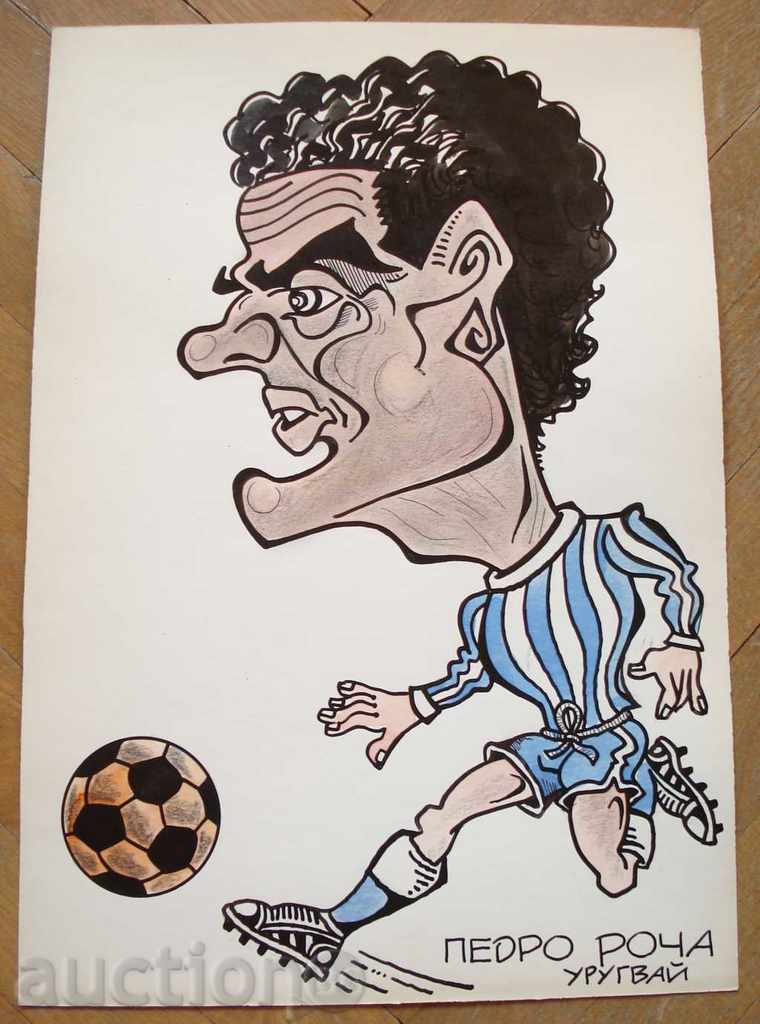 1138 Stoyan Grozdev fotbal de desene animate Pedro Rocha R.23 / 33 cm