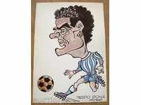 1138 Stoyan Grozdev football cartoon Pedro Rocha R.23 / 33cm