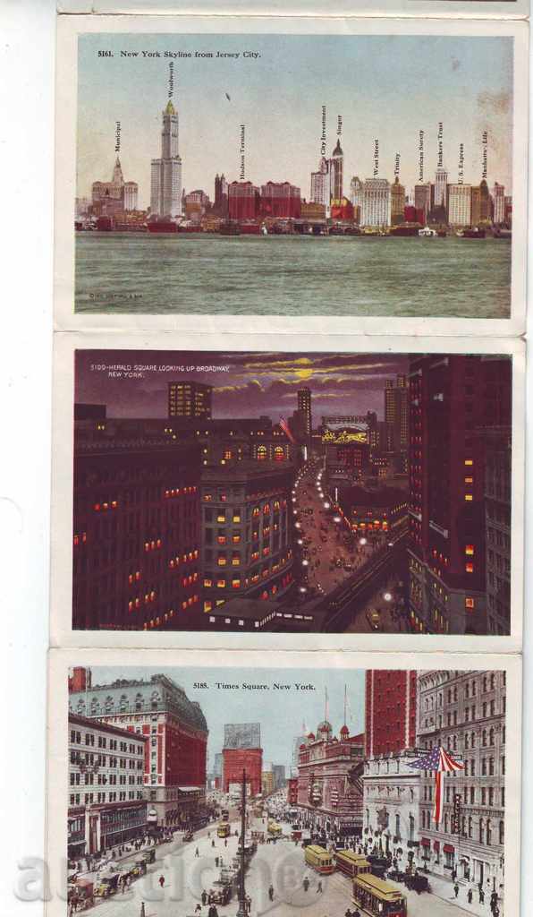 PC - USA - New York City - around 1915 - leaflet - 22 photos - 5 PC - USA - New York City - around 1915 - leaflet - 22 photos - 5