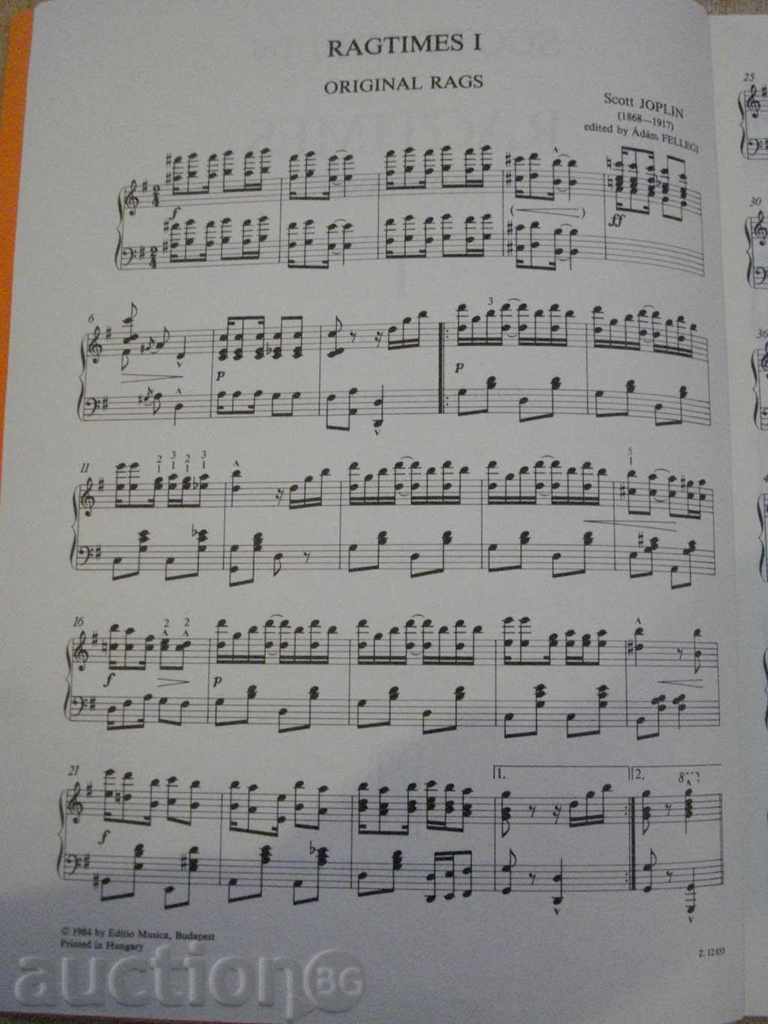 Auction The book "RAGTIMES FOR PIANO-SCOTT JOPLIN - I." - 84 pp. Auction The book "RAGTIMES FOR PIANO-SCOTT JOPLIN - I." - 84 pp.