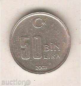 +Турция  50  хил.лири  2003 г.