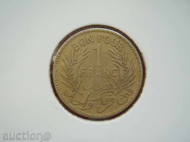 1 Franc 1941 Tunisia (Тунис) - VF/XF