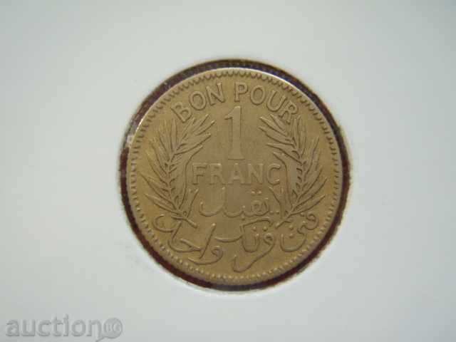 1 franc 1941 Tunisia (Tunisia) - VF/XF