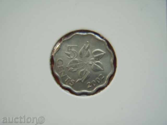 5 Cents 2002 Swaziland - Unc
