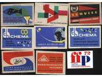 9 match labels from the Czechoslovak Lot 1089