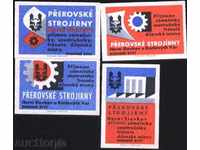 4 match labels from the Czechoslovak Lot 1074