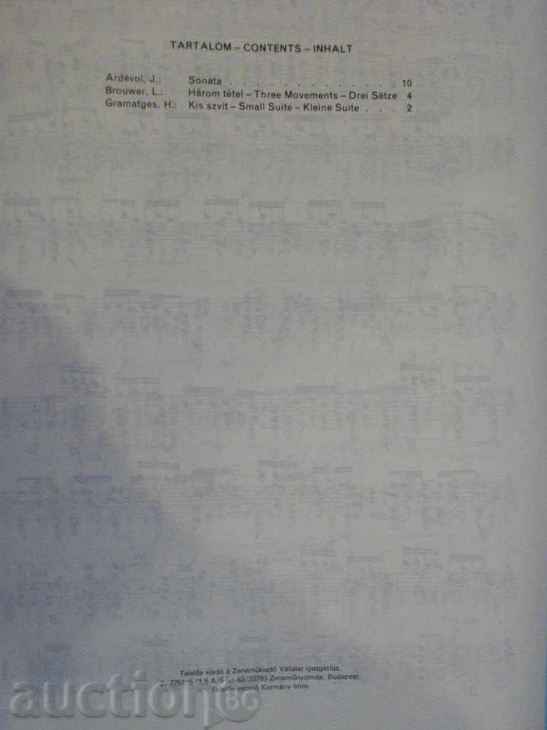 The book "Kubai gitármüvek - Gitar Musik from Cuba" - 20 p. - 6