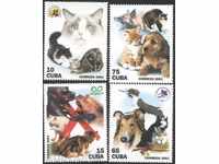Чисти марки Кучета и Котки 2001 от Куба