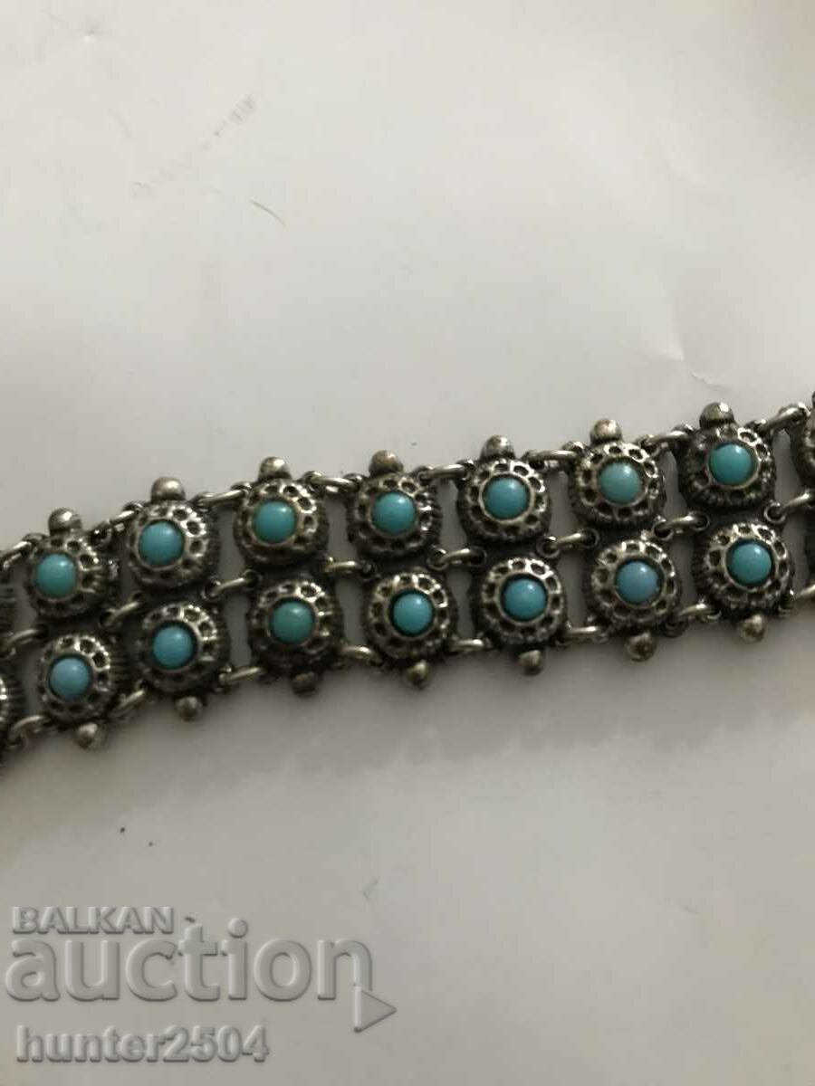 Old bracelet, metal with turquoise, 20 cm with price 54.95 BGN | € 28.10 Old bracelet, metal with turquoise, 20 cm with price 54.95 BGN | € 28.10