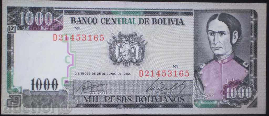 BOLIVIA - 1000 PESOS BOLIVIANOS -1982-UNC