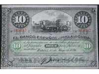 SPANIOL KUBA- 10 pesos -1896g-XF-RARE