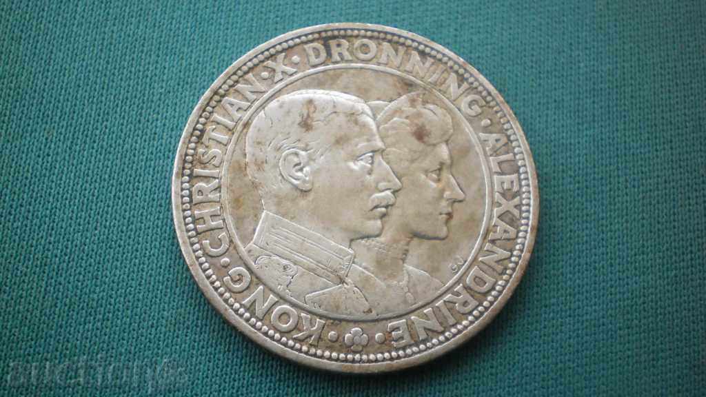 Denmark 2 Krones 1923 Rare