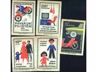 5 etichete matchbox din Cehoslovacia Lot 1129