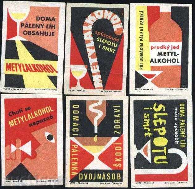 6 etichete matchbox din Cehoslovacia Lot 1128