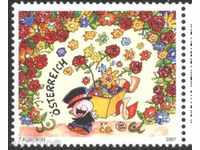 Чиста марка Поздрави Цветя  2007 от Австрия
