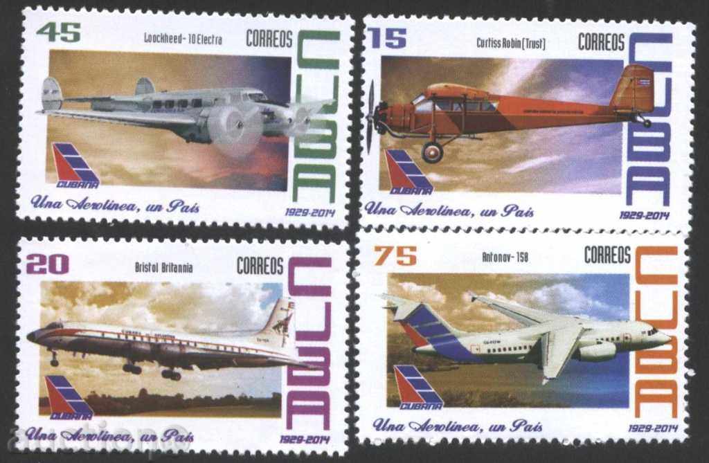 Чисти марки Авиация, Самолети  2014  Куба