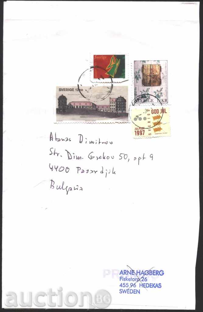Traveled envelope with marks 1997, 2001, 2013 from Sweden