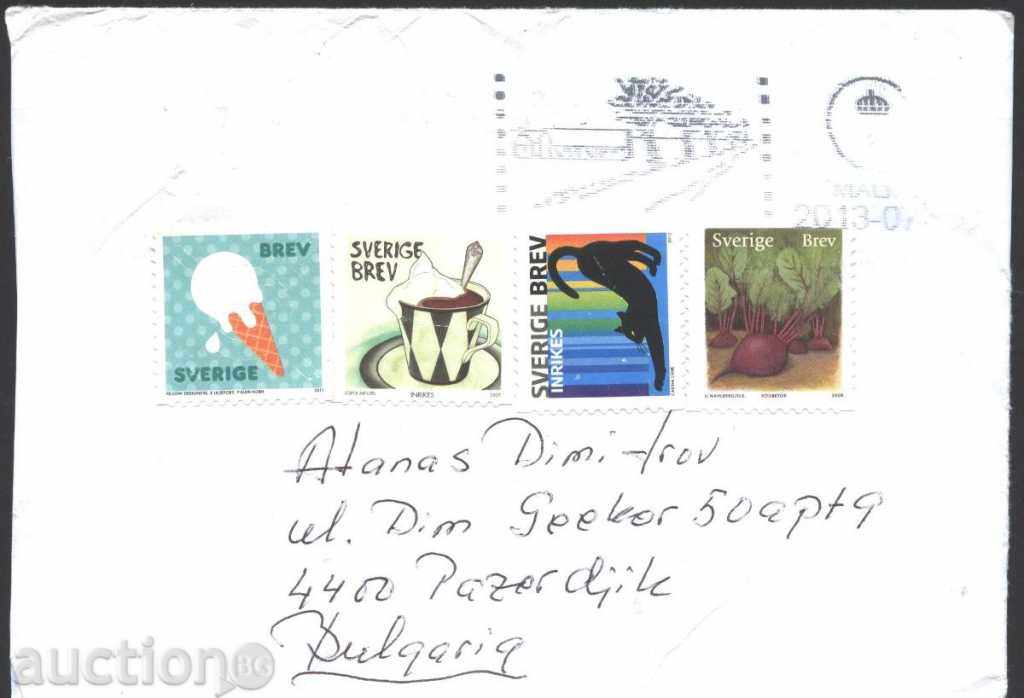 Ταξίδεψα φάκελο με γραμματόσημα από τη Σουηδία