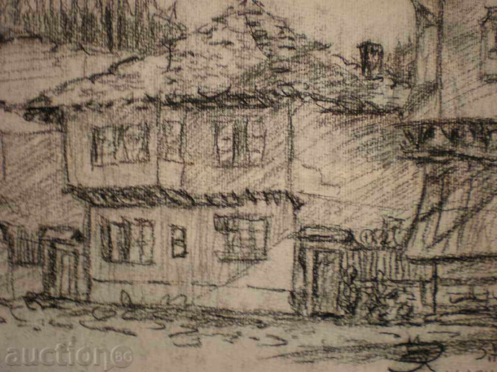 Ink painting, signed, 64, Marin Kolev. with price € 5.00 | 9.78 BGN