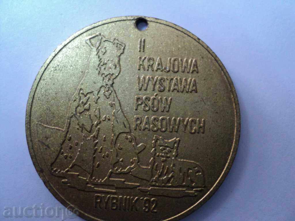 STAR MEDAL FROM KINOLOGY EXHIBITION POLAND 1992