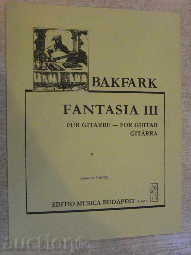 Book "FANTASIA III - Gitárra - VALENTINUS Bakfark" - 6 p.