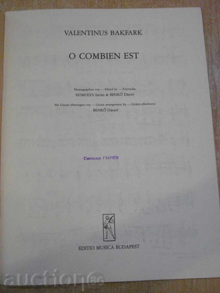 Книга "O COMBIEN EST - Gitárra-VALENTINUS BAKFARK" - 4 стр. с цена 5.00 лв. | € 2.56 Книга "O COMBIEN EST - Gitárra-VALENTINUS BAKFARK" - 4 стр. с цена 5.00 лв. | € 2.56