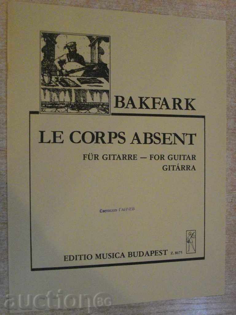 Book "LE CORPS ABSENT-Gitárra-VALENTINUS Bakfark" - 4 p.