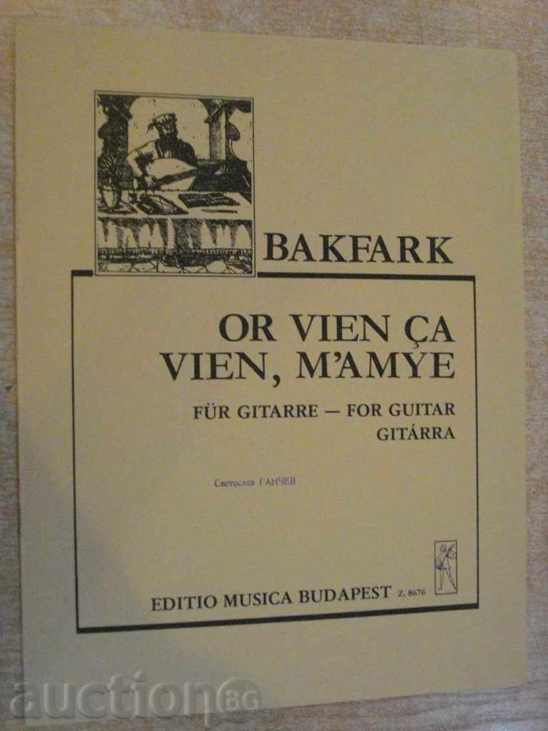 Βιβλίο "Ή VIEN Ca, VIEN, M'AMYE-Gitárra-BAKFARK" - 4 σελ.
