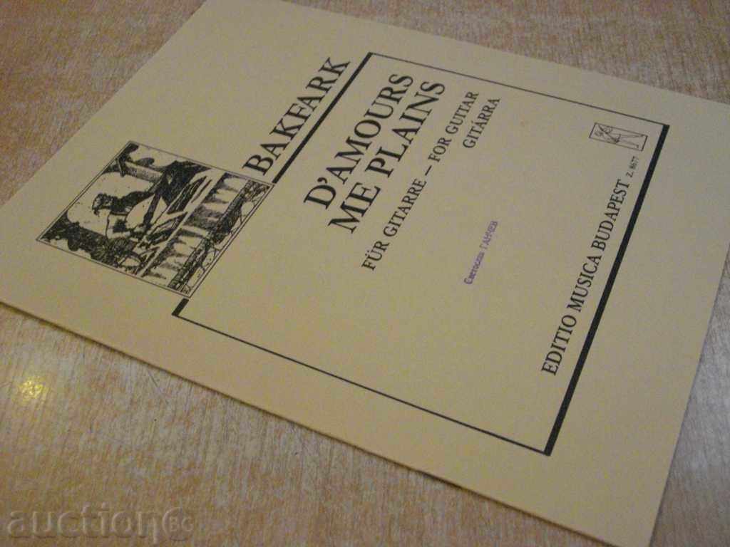 The book "D'AMOURS ME PLAINS - Gitárra-V.BAKFARK" - 6 p. - 7 The book "D'AMOURS ME PLAINS - Gitárra-V.BAKFARK" - 6 p. - 7