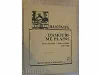 The book "D'AMOURS ME PLAINS - Gitárra-V.BAKFARK" - 6 p.