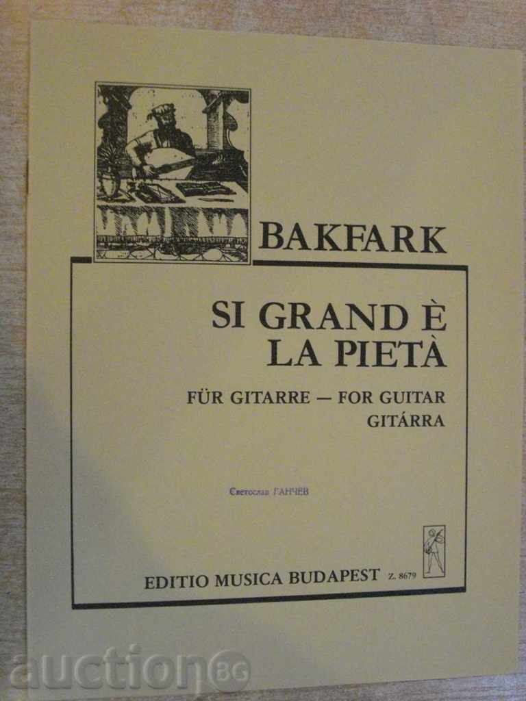 Book "SI GRAND É LA Pieta - Gitárra - V.BAKFARK" - 4 p.