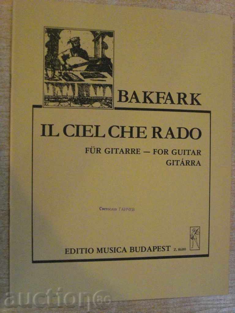 Book "IL CIEL CHE RADO-Gitárra-VALENTINUS Bakfark" - 4 p.