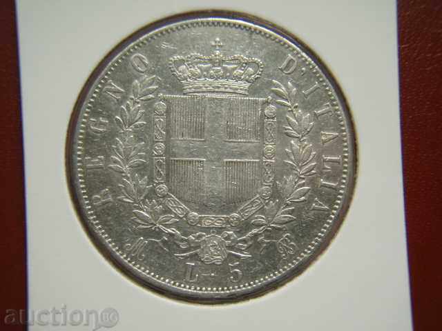 5 Lire 1871 М Italy (5 лири Италия) - XF