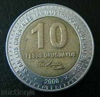 10 peso 2000, Uruguay