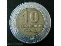 10 peso 2000, Uruguay